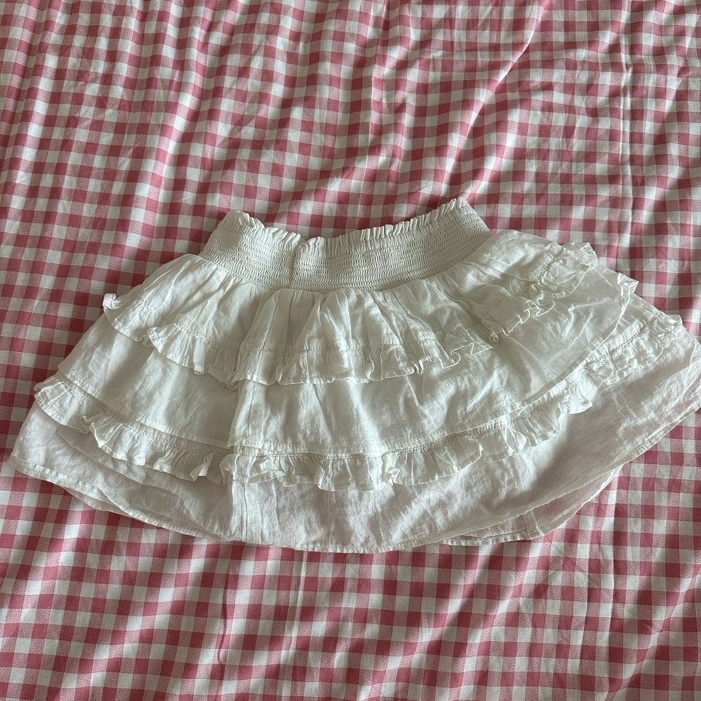 LoveShackFancy White Ruffled Skirt for Kids